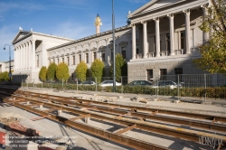 Viennaslide-00010308 Wien, Reichsratsstraße, Straßenbahn-Gleisbauarbeiten