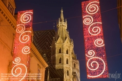 Viennaslide-00010376 Wien, Innenstadt, Rotenturmstraße, Weihnachtsschmuck - Vienna, Christmas Decoration in the Historic Center