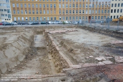 Viennaslide-00030211 Wien, Stadtentwicklungsgebiet Aspangbahnhof, Ausgrabungen der ehemaligen Hafenbecken des Wiener Neustädter Kanals