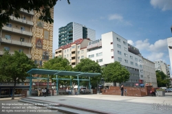 Viennaslide-00120103 Wien, Meidlinger Hauptstraße, Entwurf von Boris Podrecca, Fertigstellung 1994