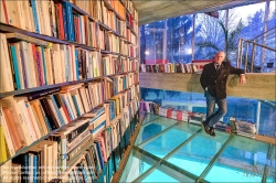 Viennaslide-00131117 Vienna, private 'Wasserbibliothek', Anbau an ein Wohnhaus // Water Library, Addition to an old Residential House