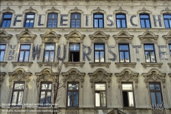 Viennaslide-00252143 Wien, Goldschlagstraße 97, alte Fassadenaufschrift 'Fleisch und Wurst'