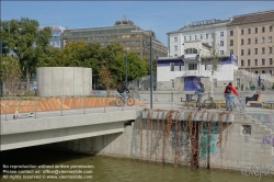 Viennaslide-00310354 Wien, Donaukanal, Umbau der Kaiserbadschleuse zu 'Hängenden Gärten'