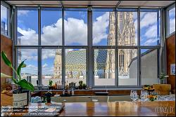 Viennaslide-00561104f Wien, Hotel Royal, Blick von der Bar auf den Stephansdon // Vienna, Hotel Royal, View from the Rooftop Bar to St Stephans Cathedral