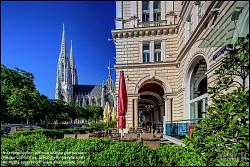 Viennaslide-00562706f Wien, Hotel Regina, Rooseveltplatz 15, im Hintergrund Votivkirche // Vienna, Hotel Regina, Votiv Church in the Background