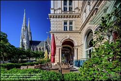 Viennaslide-00562707f Wien, Hotel Regina, Rooseveltplatz 15, im Hintergrund Votivkirche // Vienna, Hotel Regina, Votiv Church in the Background