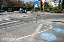 Viennaslide-00800112 Wien, Gaußplatz, unübersichtliche Radwegführung