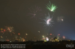 Viennaslide-01000222 Wien, Silvesterfeuerwerk - Vienna, Fireworks