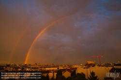 Viennaslide-01000282 Wien, Stadtpanorama mit Regenbogen - Rainbow over Vienna