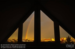 Viennaslide-01000285 Wien, Stadtpanorama mit Regenbogen - Rainbow over Vienna