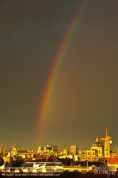 Viennaslide-01000287 Wien, Stadtpanorama mit Regenbogen - Rainbow over Vienna