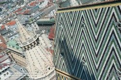 Viennaslide-01010197 Wien, Stephansdom, Blick auf das Dach und Heidenturm - Vienna, St. Stephens Cathedral, Roof