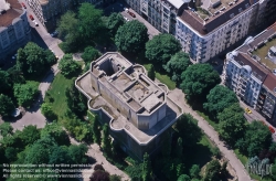 Viennaslide-01108400 Wien, Flakturm, Feuerleitturm Arenbergpark, Luftbild - Vienna, Flak Tower, Aerial View