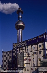 Viennaslide-01123102 Wien, Müllverbrennungsanlage Spittelau, Dekoration von Friedenstreich Hundertwasser  - Vienna, Powar Plant Spittelau decorated by Friedensreich Hundertwasser