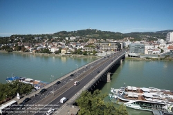 Viennaslide-04410107 Linz, Donau, Nibelungenbrücke, Neues Rathaus, Pöstlingberg