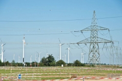 Viennaslide-04721118 Windmühlen und Stromleitung bei Parndorf