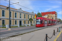 Viennaslide-05459436 Spanien, Valencia, Straßenbahn, Linie 6, Haltestelle Platja Malva-rosa // Spain, Valencia, Streetcar, Tramway, Line 6, Platja Malva-rosa Tramstop