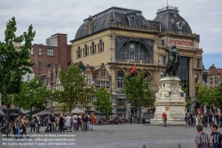 Viennaslide-05851112 Flandern, Ostflandern, Gent, Vrijdagmarkt, Gewerkschaftshäuder