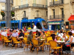 Viennaslide-05291049 Tramway Montpellier, Tramway Linie 1, Comedie