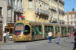 Viennaslide-05294081 Montpellier, moderne Tramway Linie 4, Fahrzeugdesign von Christian Lacroix - Montpellier, modern Tramway Line 4, Design by Christian Lacroix, Observatoire