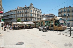 Viennaslide-05294101 Montpellier, moderne Tramway Linie 4, Fahrzeugdesign von Christian Lacroix - Montpellier, modern Tramway Line 4, Design by Christian Lacroix, Saint-Denis