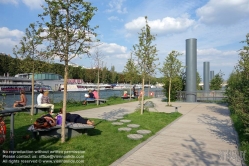 Viennaslide-05307128 Paris, Berges de Seine, schwimmende Insel am Ufer der Seine - Paris, Berges de Seine, Floating Island at the Banks of River Seine