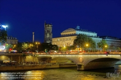 Viennaslide-05307156 Paris Seine, Theatre du Chatelet und Tour Saint-Jacques