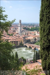 Viennaslide-06625010 Verona, Stadtpanorama, Fluss Etsch, Ponte Pietra, Cattedrale di Santa Maria Matricolare