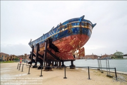 Viennaslide-06871924 Venice, Biennale 2019, May You Live In Interesting Times; Christoph Büchel, 'Barca Nostra 2018-2019', '2250 x 710 x 860', 'Schiffswrack 18. April 2015' (Lampedusa)