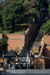 Viennaslide-07311021 Budapest, Burgberg, Standseilbahn - Budapest, Buda Castle Hill, Funicular Railway