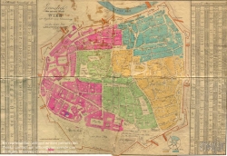 Viennaslide-00000007 Wien, historischer Stadtplan aus 1821 mit Stadtmauer - Vienna, historic Map dated 1921