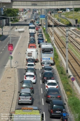 Viennaslide-00020157 Wien, Handelskai, Verkehrsstau - Traffic Jam