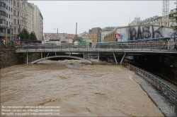 Viennaslide-00319143 Wien, Wienfluss-Hochwasser am 15.9.2024 // Vienna, Flooding of Wienfluss River on September 15, 2024