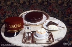 Viennaslide-00560205 Wien, Hotel Sacher, Kaffee und Sachertorte