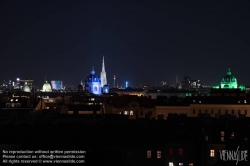 Viennaslide-01000349 Wien, Panorama bei Nacht