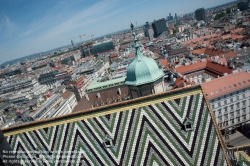 Viennaslide-01010195 Wien, Stephansdom, Blick auf das Dach und Südturm - Vienna, St. Stephens Cathedral, Roof