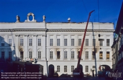 Viennaslide-01113071 Wien, Ringstraße, Hofburg, am 26.11.1992 ausgebrannter Redoutentrakt am Josephsplatz - Vienna, Ringstrasse, Hofburg