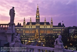 Viennaslide-01116249 Wien, Ringstraße, Rathaus, Weihnachtsmarkt - Vienna, Ringstrasse, Town Hall, Christmas Market