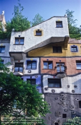 Viennaslide-01121117 Wien, Hundertwasserhaus - Vienna, Hundertwasser House