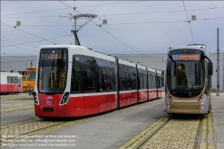 Viennaslide-03700372 Wien, Hauptwerkstätte der Wiener Linien, Alstom Flexity Brüssel // Vienna, Wiener Linien, Main Workshop, Alstom Flexity Brussels