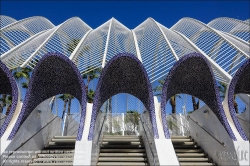 Viennaslide-05451869 Spanien, Valencia, Santiago Calatrava, Ciutat de les Arts i les Ciències, Stadt der Künste und Wissenschaften, L’Umbracle // Spain, Valencia, Santiago Calatrava, City of Arts an Sciences, Ciutat de les Arts i les Ciències, L’Umbracle