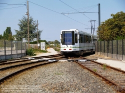 Viennaslide-05221947 Nantes, moderne Straßenbahn, Lokalbahnkreuzung - Nantes, Modern Tramway