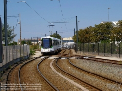 Viennaslide-05221948 Nantes, moderne Straßenbahn, Lokalbahnkreuzung - Nantes, Modern Tramway