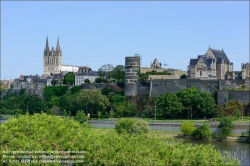 Viennaslide-05222003 Angers, Stadtpanorama am Fluss Maine, Kathedrale und Burg // Angers, Panorama over River Maine, Cathedral and Castle