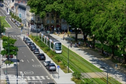 Viennaslide-05222705 Angers, moderne Straßenbahn, Station Roseraie - Angers, modern Tramway, Roseraie Station