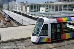 Viennaslide-05222718 Angers, moderne Straßenbahn, Station Jean XXIII - Angers, modern Tramway, Jean XXIII Station