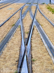 Viennaslide-05231609 Bordeaux, Straßenbahn, vertrocknetes Rasengleis - Bordeaux, Tramway, dry lawn track