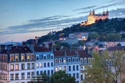 Viennaslide-05271014f Lyon, Panorama von Rue des Tables Claudiennes mit Blick auf Notre-Dame de Fourviere - Lyon, Panorama from Rue des Tables Claudiennes and Viev towards Notre-Dame de Fourviere