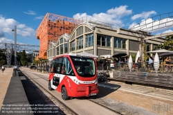 Viennaslide-05273227 Lyon, Stadtentwicklungsgebiet ZAC Confluence, fahrerloser Bus Navya - Lyon, Development Area ZAC Confluence, Driverless Bus Navya