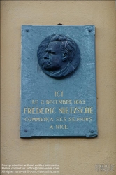 Viennaslide-05284058 Nizza, Rue Catherine Segurane 38, Gedenktafel für Friedrich Nietzsche // Niece, Rue Catherine Segurane 38, Memorial Plate for Friedrich Nietzsche